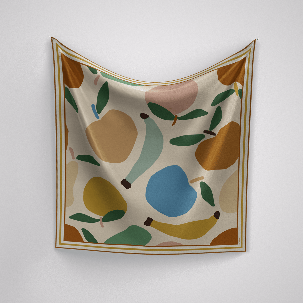 Petite Abstract Fruit Bright Colours Scarf