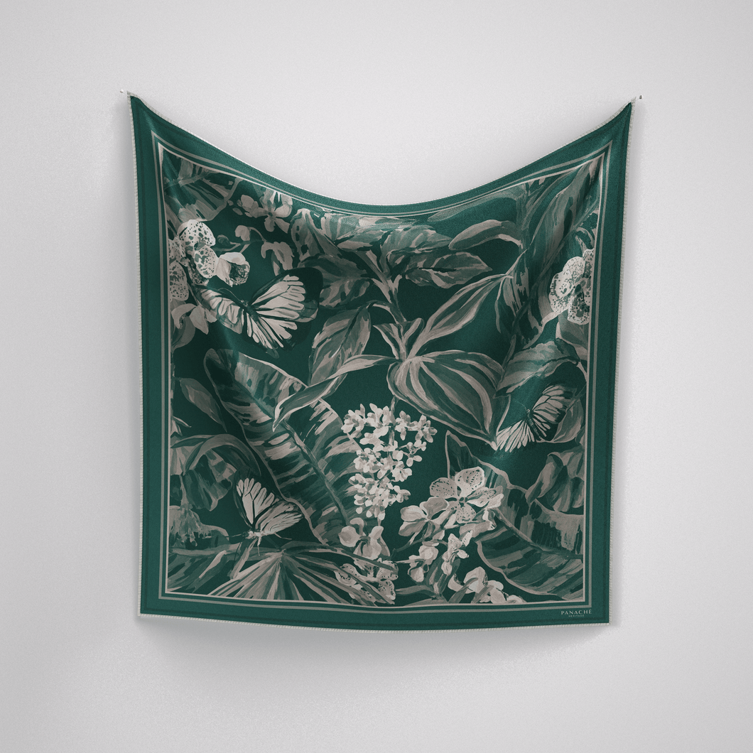 Floralia in deep green and cream