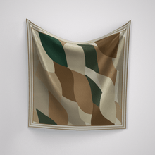 Load image into Gallery viewer, Petite Abstract Green + Brown Colours Scarf
