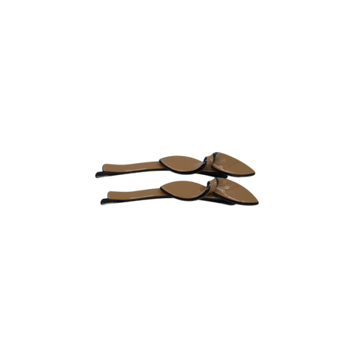 Olivia Bow Acetate Slide Clips Tan