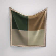 Load image into Gallery viewer, Color Block Deep Green and Tan Panache Pettie Scarf
