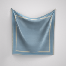 Load image into Gallery viewer, Classic Border Scarf - Light Blue
