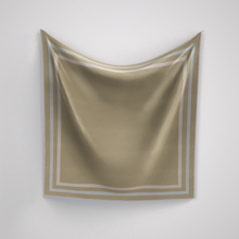 Load image into Gallery viewer, Classic Border Scarf - Beige + Blue
