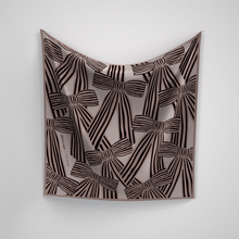 Load image into Gallery viewer, Pinstripe-Bow Pépa Mocha Mousse + Chocolate
