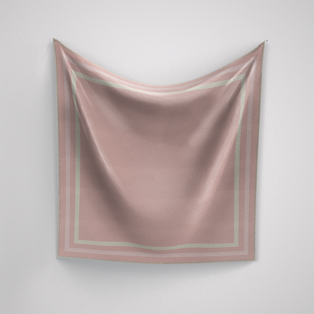 Classic Border Scarf - Light Pink