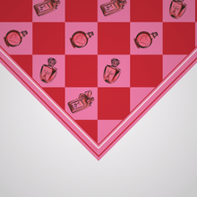 Load image into Gallery viewer, Petite Perfume Checker Scarf Red + Pink
