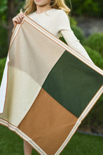 Load image into Gallery viewer, Color Block Deep Green and Tan Panache Pettie Scarf

