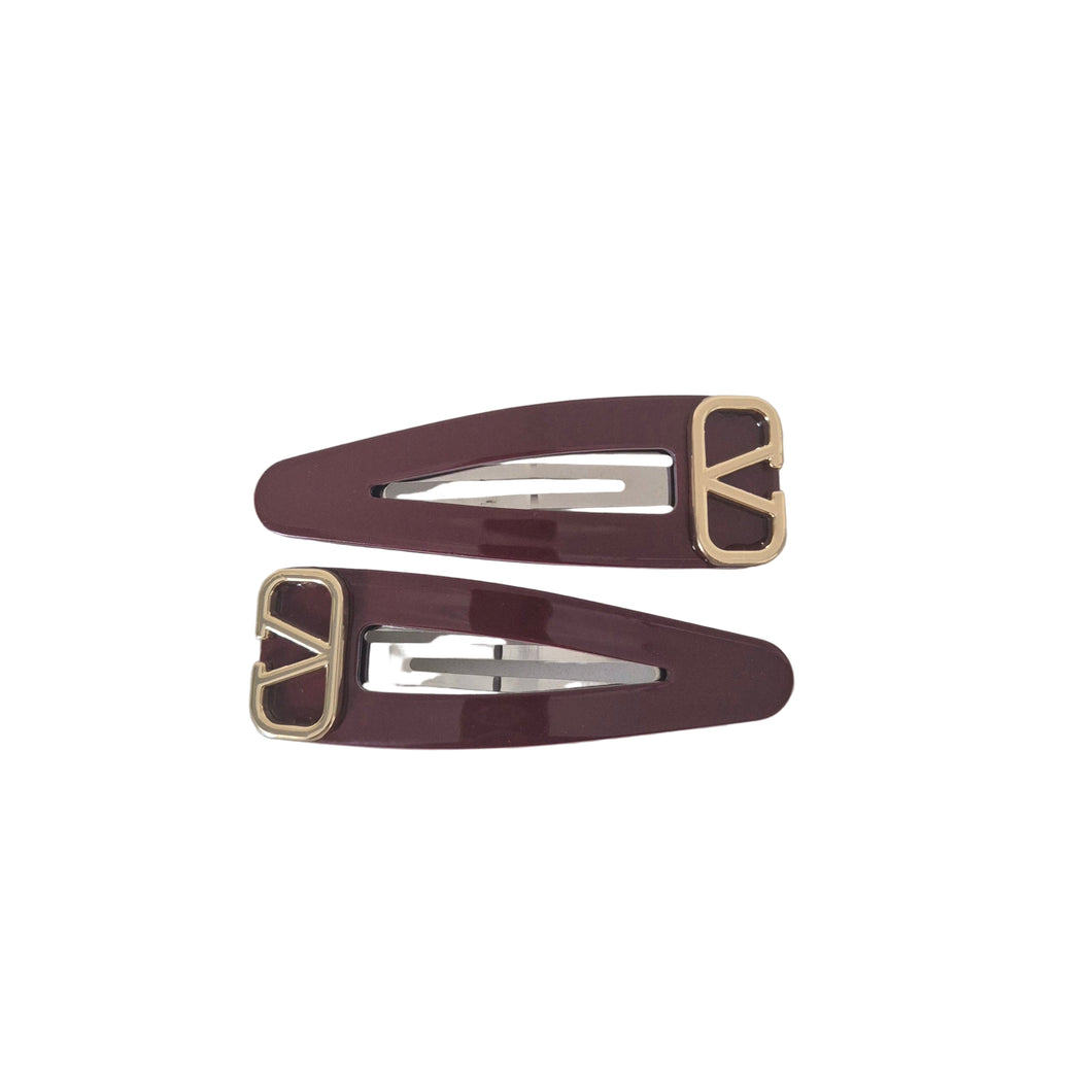 Valerie Snap Clips Burgundy