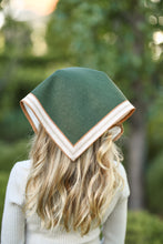 Load image into Gallery viewer, Color Block Deep Green and Tan Panache Pettie Scarf
